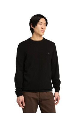 MAGLIONE GIROCOLLO IN LANA MERINO COHAS BROOK NERO